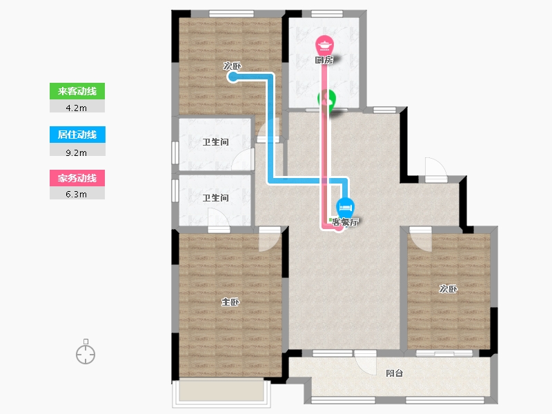 吉林省-吉林市-中海•铂悦公馆三期-113.76-户型库-动静线