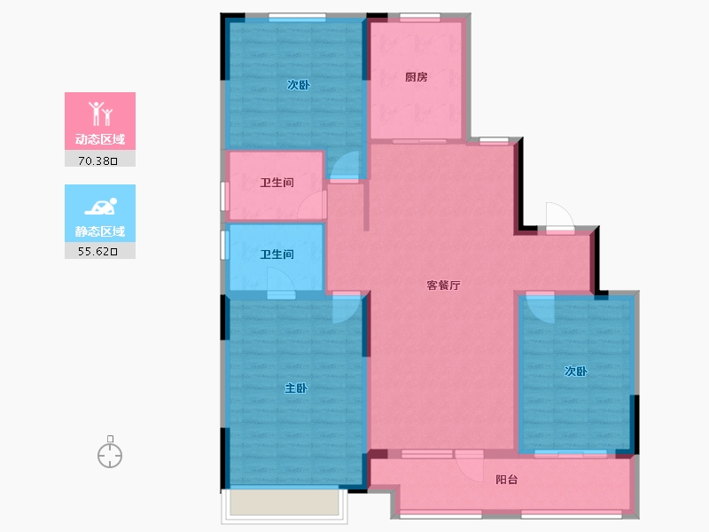 吉林省-吉林市-中海•铂悦公馆三期-113.76-户型库-动静分区