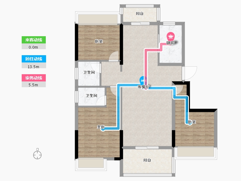 湖北省-荆门市-洋丰·凤凰香醍-100.19-户型库-动静线