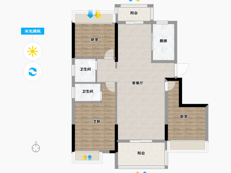 湖北省-荆门市-洋丰·凤凰香醍-100.19-户型库-采光通风