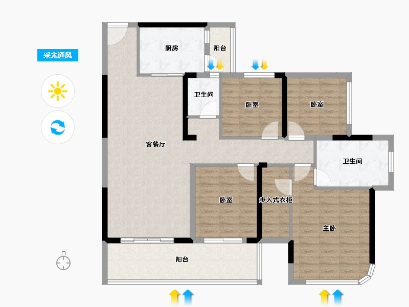 广西壮族自治区-贵港市-华盈壹品江山-123.18-户型库-采光通风