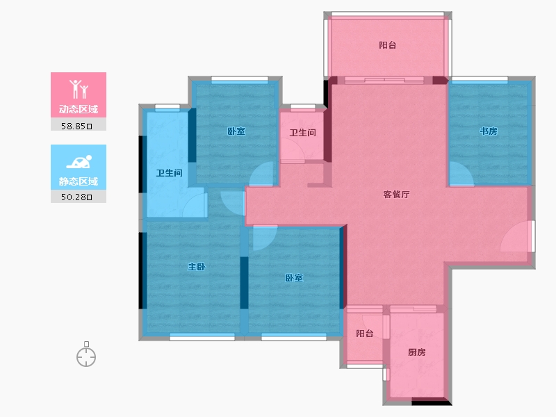 广西壮族自治区-贵港市-华盈壹品江山-97.70-户型库-动静分区