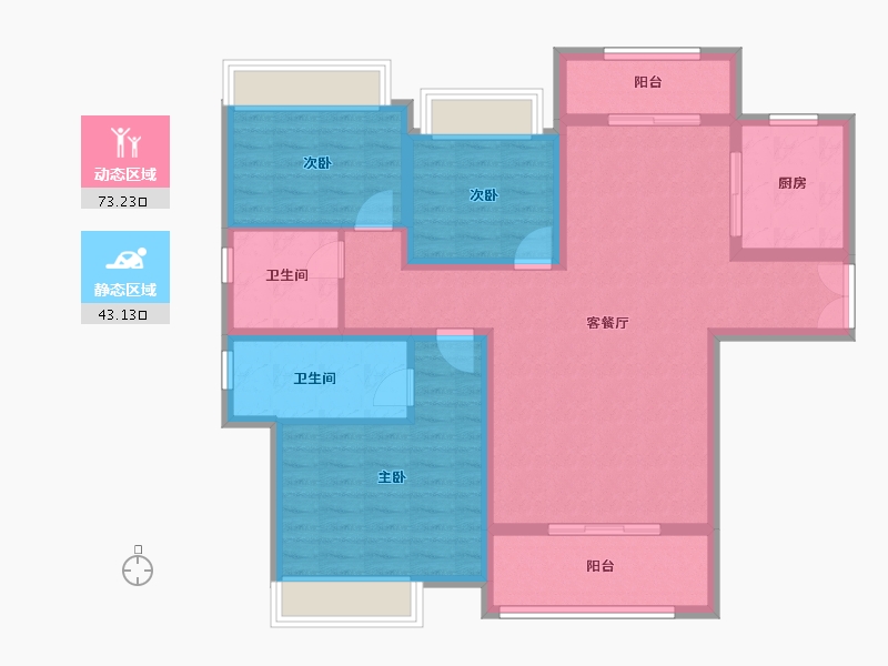 河南省-南阳市-新旭京华府[南苑]-104.00-户型库-动静分区