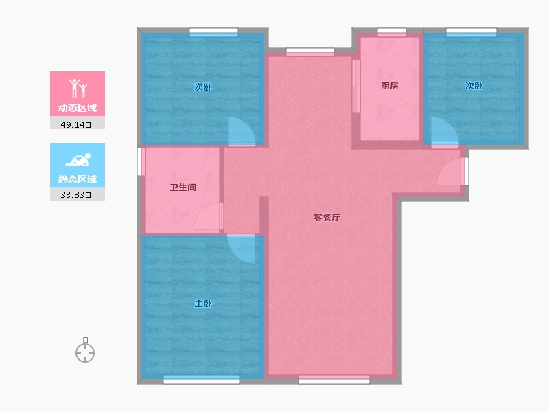 北京-北京市-中海金玺公馆-75.56-户型库-动静分区