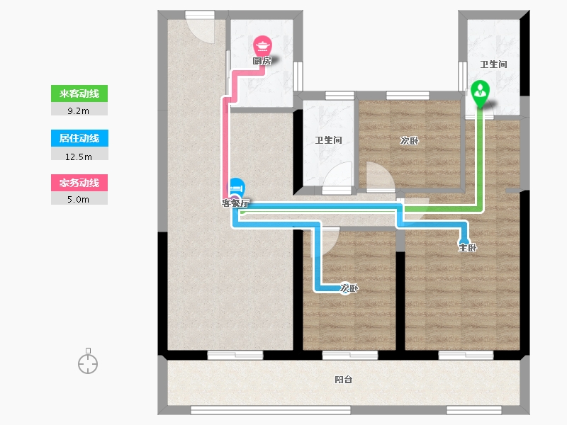 湖南省-衡阳市-祁东碧桂园翡翠华府-86.58-户型库-动静线