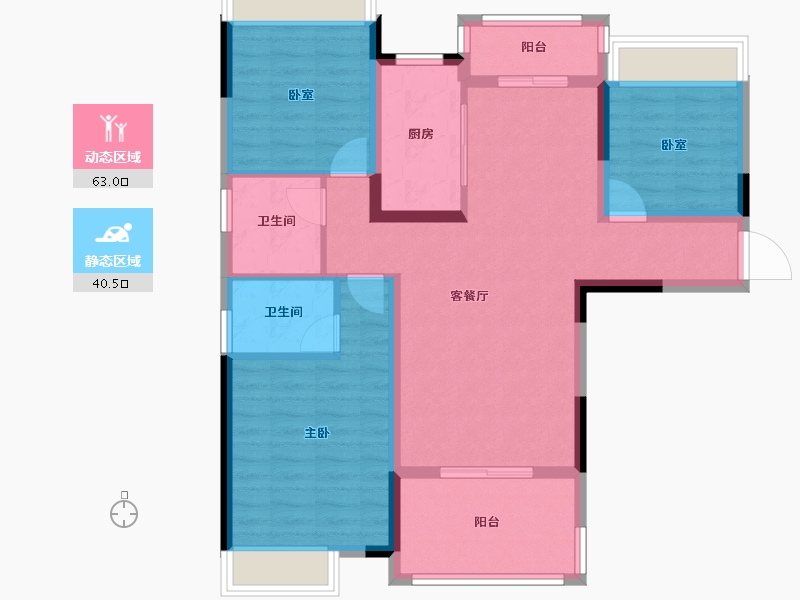 湖北省-荆门市-洋丰·凤凰香醍-92.22-户型库-动静分区