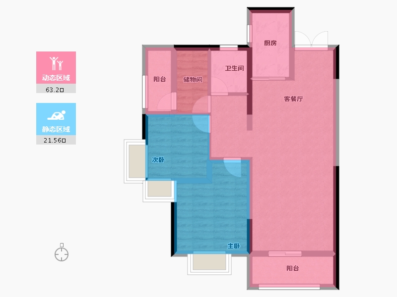 湖南省-衡阳市-中建和城壹品-75.17-户型库-动静分区