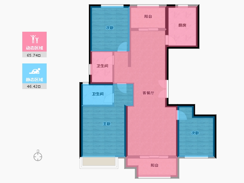 河南省-南阳市-新旭京华府[南苑]-100.13-户型库-动静分区