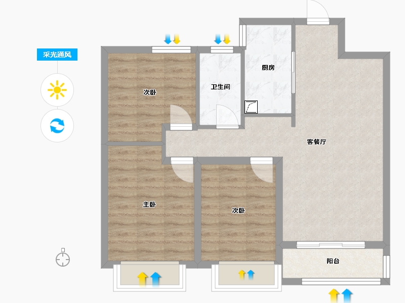 河北省-石家庄市-臻樾府-106.40-户型库-采光通风