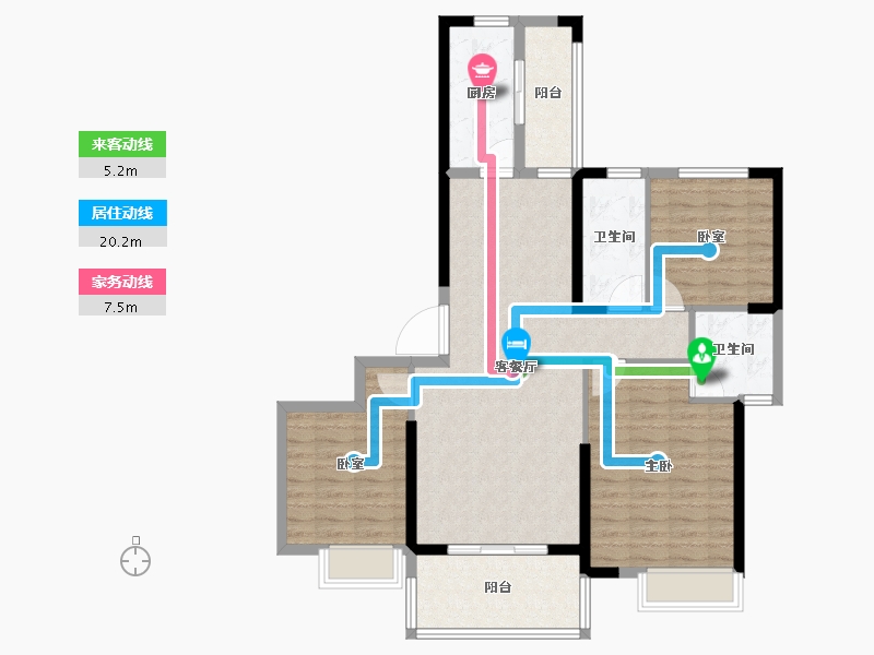 湖北省-荆州市-信达·江城壹号-101.35-户型库-动静线