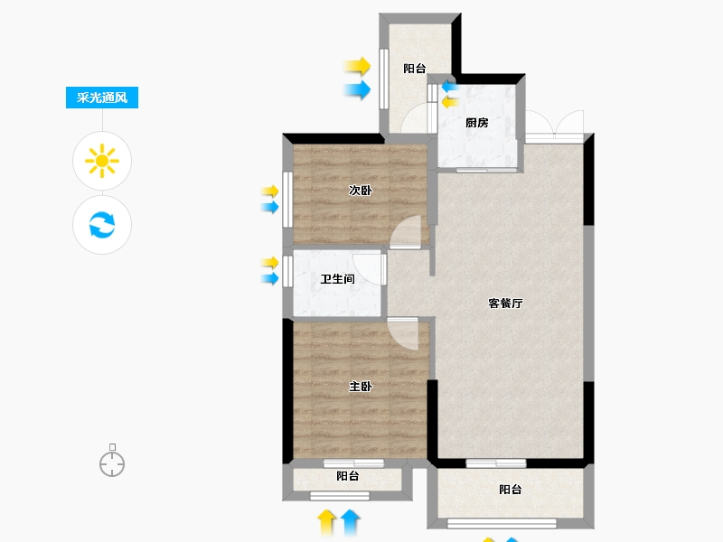 贵州省-黔东南苗族侗族自治州-虹祥·东城里-68.65-户型库-采光通风