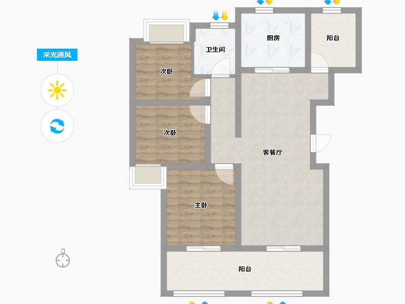 四川省-南充市-世台悦中心-81.39-户型库-采光通风