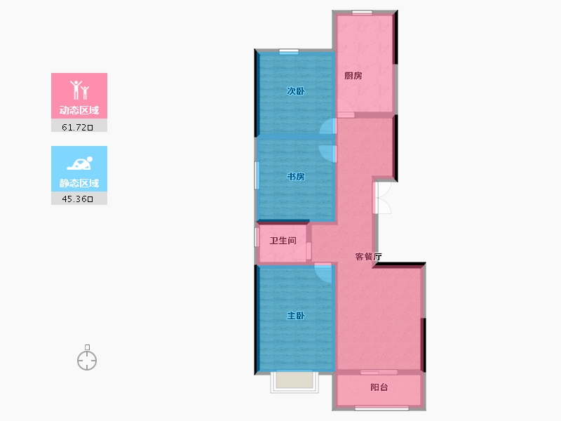 甘肃省-天水市-宏飞·翰林名苑-95.10-户型库-动静分区