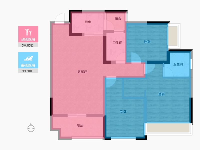 贵州省-黔东南苗族侗族自治州-中泓·依云美镇-84.06-户型库-动静分区