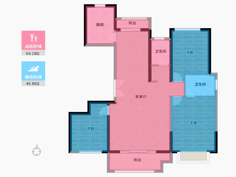 河南省-南阳市-新旭京华府[南苑]-104.13-户型库-动静分区