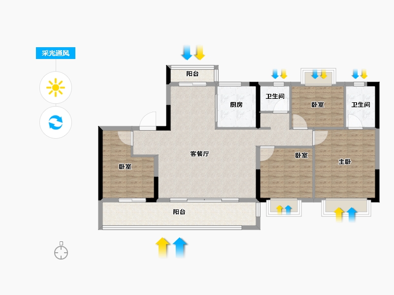 福建省-莆田市-三盛中梁璞悦风华-114.40-户型库-采光通风