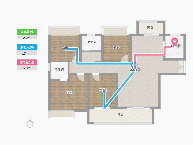 河南省-南阳市-新旭京华府[南苑]-119.30-户型库-动静线