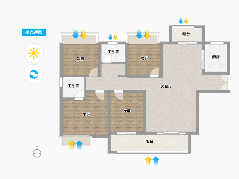 河南省-南阳市-新旭京华府[南苑]-119.30-户型库-采光通风