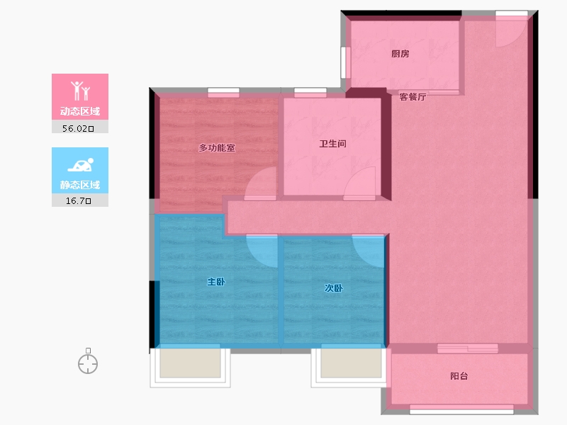 河北省-唐山市-唐山碧桂园凤凰星宸-65.12-户型库-动静分区