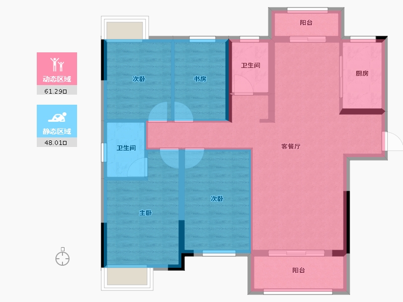 湖北省-黄冈市-红安东城国际-97.93-户型库-动静分区