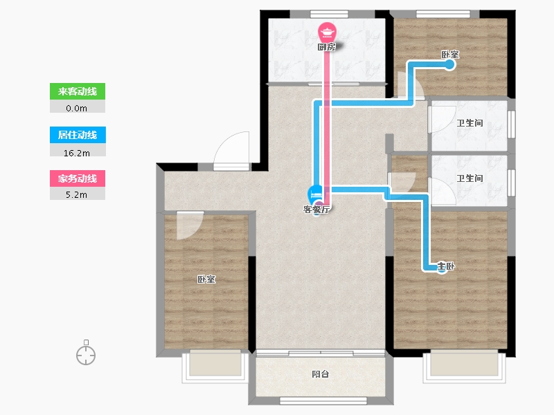 河北省-秦皇岛市-桂园·静雅芳庭-102.11-户型库-动静线