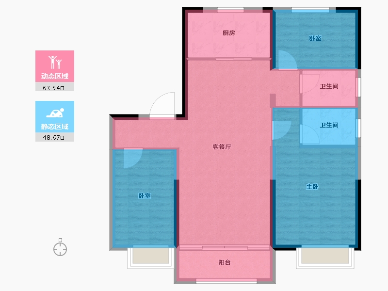 河北省-秦皇岛市-桂园·静雅芳庭-102.11-户型库-动静分区