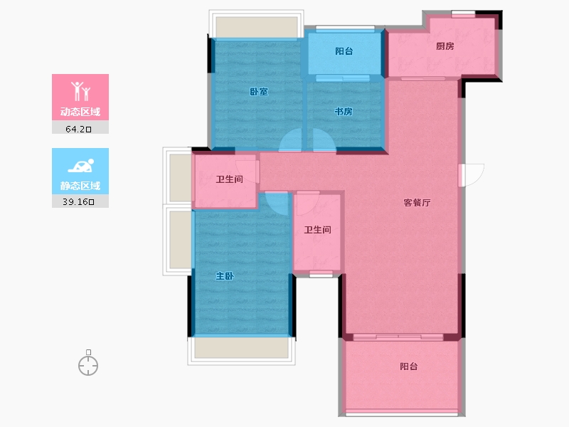 四川省-绵阳市-羌多娜溪院-93.29-户型库-动静分区