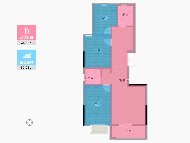 甘肃省-天水市-宏飞·翰林名苑-73.26-户型库-动静分区