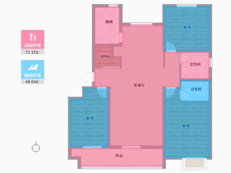 山东省-泰安市-帝景郦城-108.01-户型库-动静分区