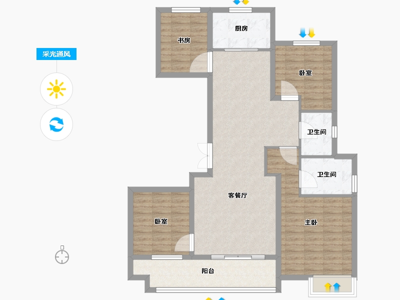 河北省-邯郸市-保集富椿滏河源-103.20-户型库-采光通风