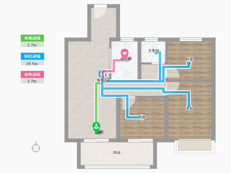 河南省-漯河市-昌建五悦里观璟-76.80-户型库-动静线