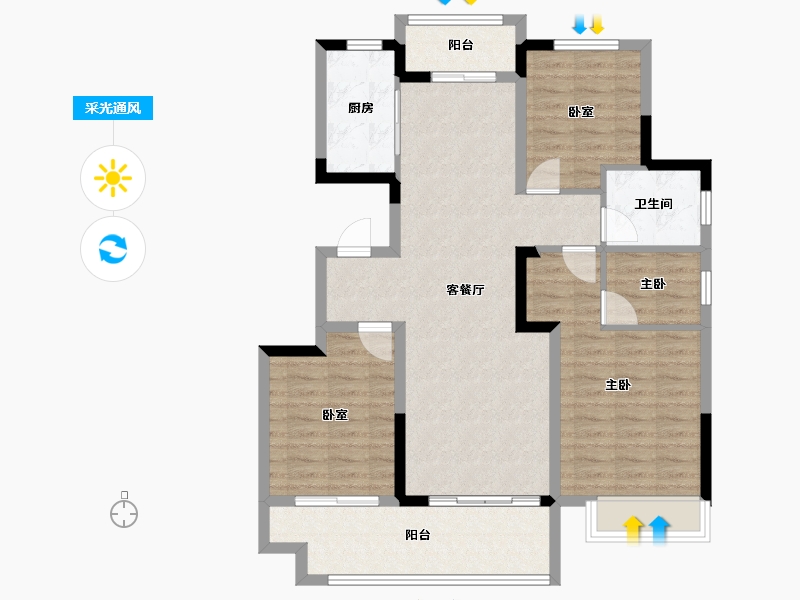 河南省-漯河市-昌建璟上-96.77-户型库-采光通风