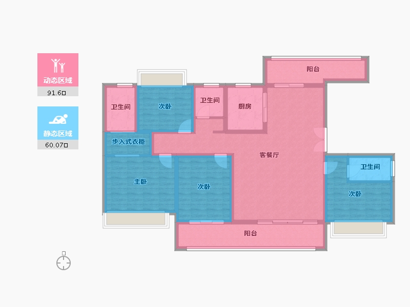 河南省-南阳市-新旭京华府[南苑]-135.66-户型库-动静分区