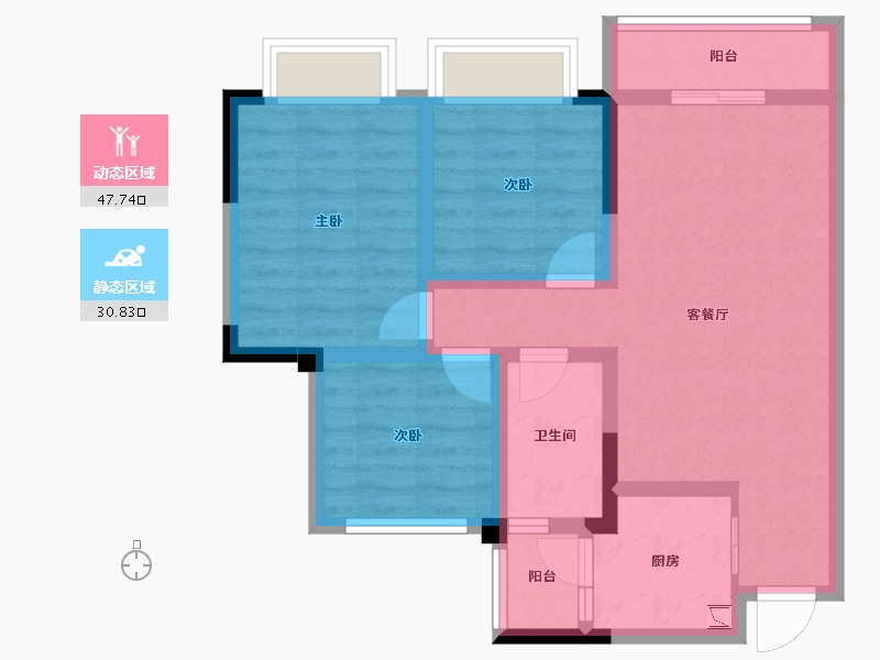 四川省-绵阳市-家福来澜苑-68.41-户型库-动静分区