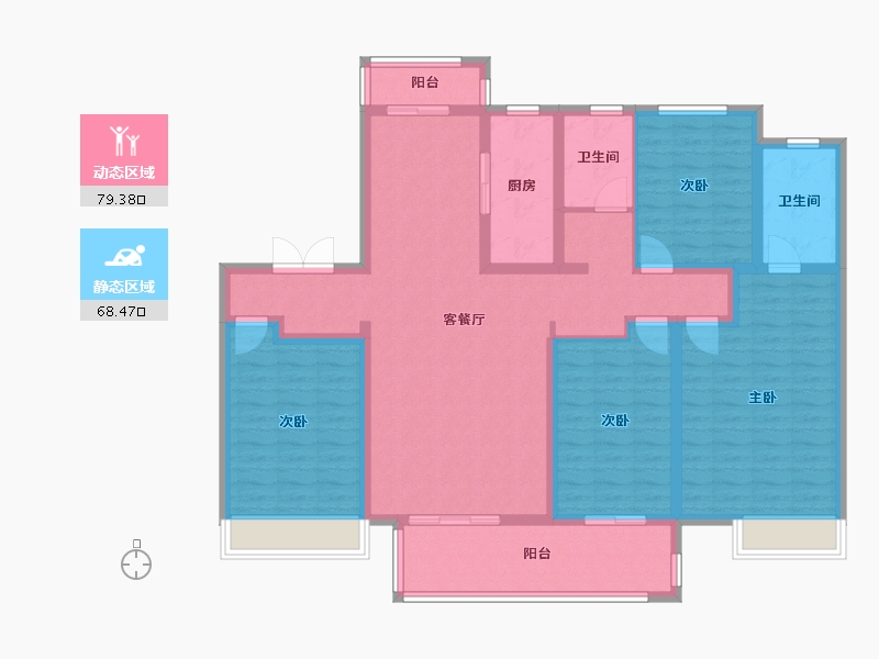 河南省-平顶山市-建业·森林半岛五期通和府-132.00-户型库-动静分区