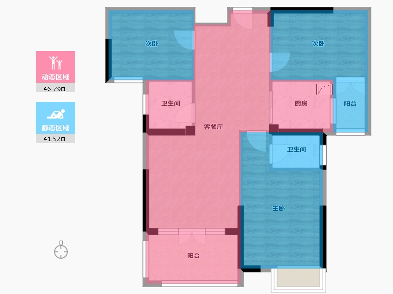 湖北省-咸宁市-兴旺学府-78.64-户型库-动静分区