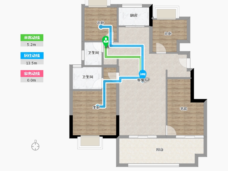 四川省-南充市-天恒蘭臺壹号-95.09-户型库-动静线