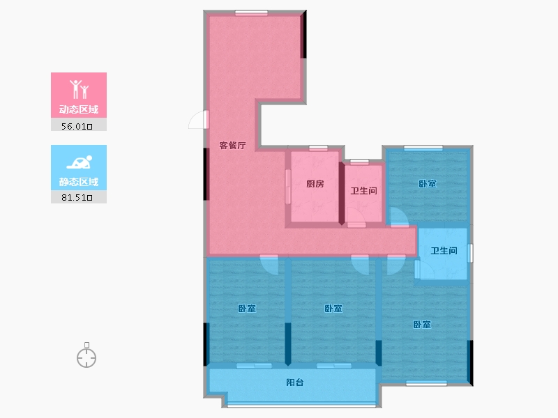 山东省-泰安市-融锦·锦华园-121.93-户型库-动静分区