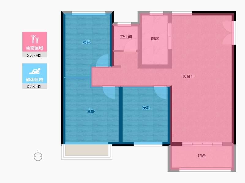 河南省-南阳市-新旭京华府[南苑]-83.75-户型库-动静分区