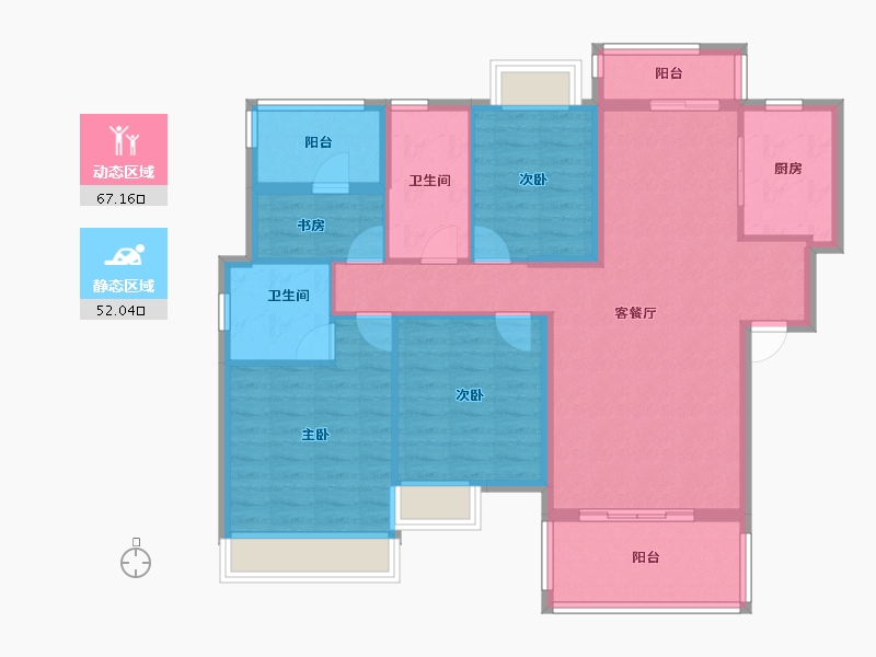 湖南省-衡阳市-胜邦御景东方-107.00-户型库-动静分区