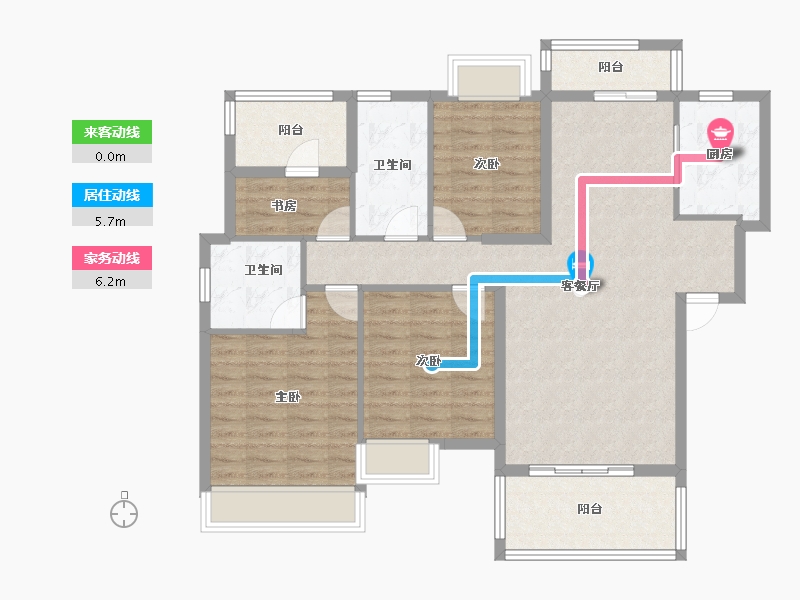 湖南省-衡阳市-胜邦御景东方-107.00-户型库-动静线