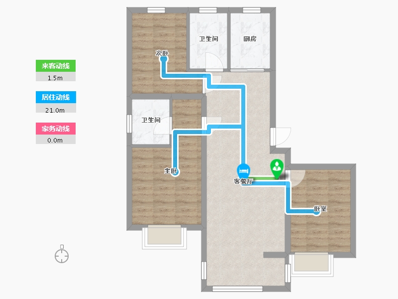 河北省-唐山市-秦和园-90.00-户型库-动静线