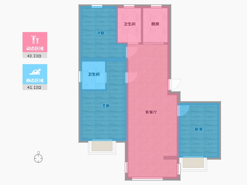 河北省-唐山市-秦和园-90.00-户型库-动静分区