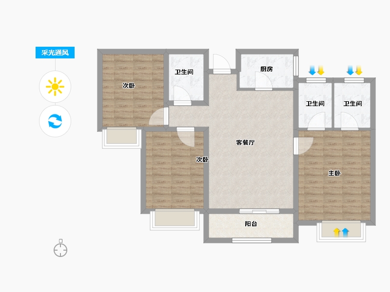 山东省-菏泽市-名门世都-92.01-户型库-采光通风