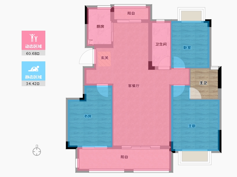 江西省-赣州市-上犹东投状元府-89.60-户型库-动静分区