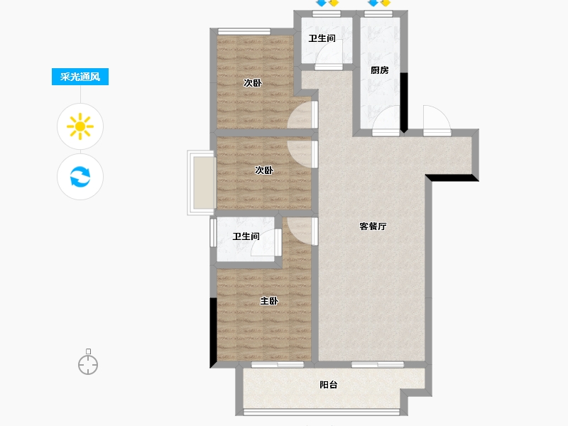 安徽省-宿州市-和顺·悦澜庭-96.00-户型库-采光通风