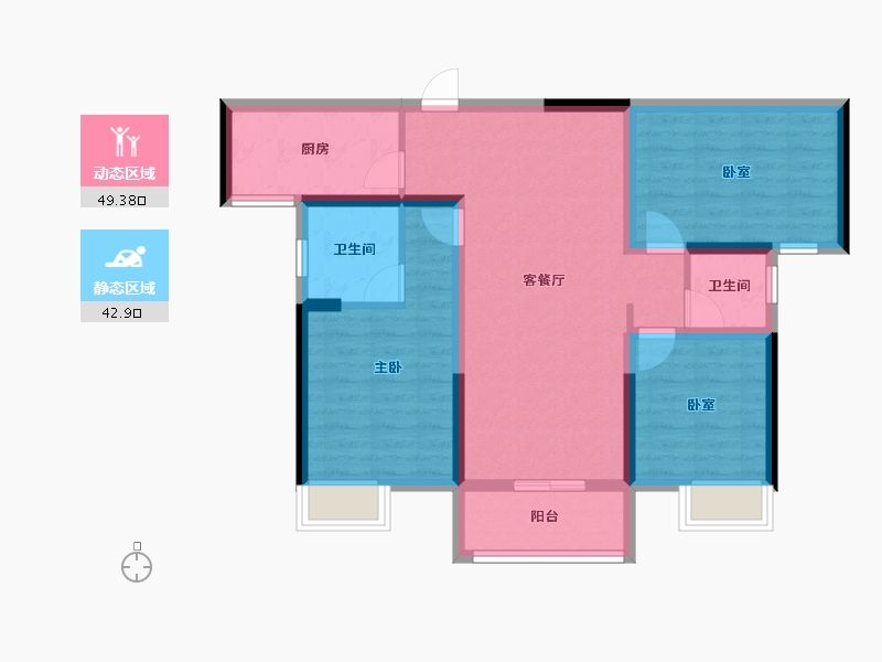 湖南省-长沙市-顺舟旺城-81.55-户型库-动静分区