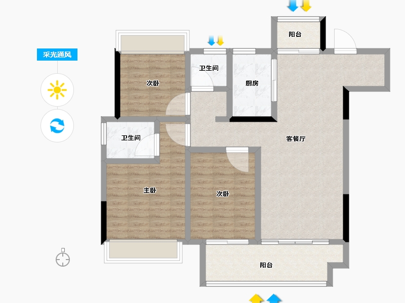 安徽省-宿州市-和顺·悦澜庭-99.20-户型库-采光通风