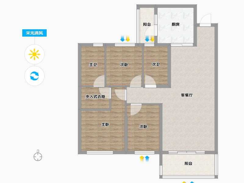 山东省-济宁市-济宁恒大悦珑湾-105.49-户型库-采光通风