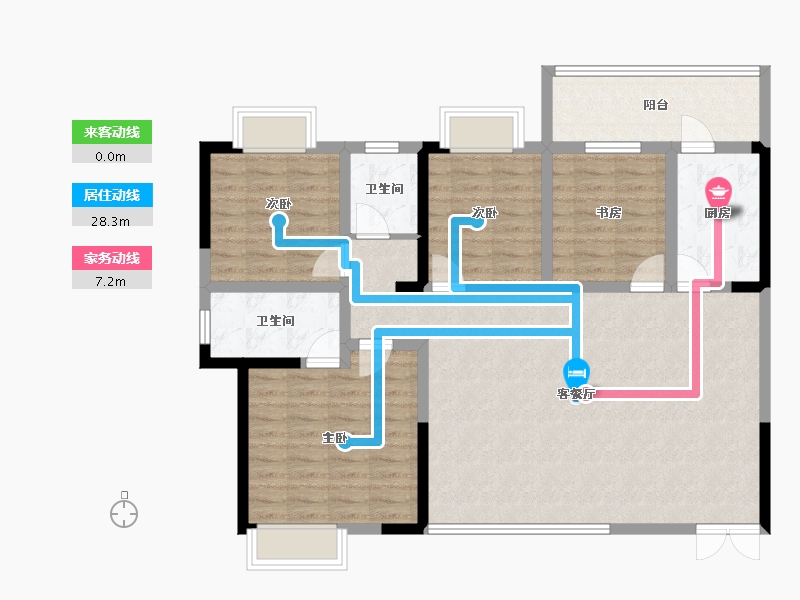 云南省-红河哈尼族彝族自治州-全茂首府-110.72-户型库-动静线